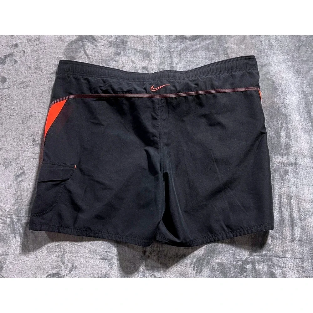 Nike Mens‎ Swim Trunks XXL Black Orange Board Shorts Liner Removed